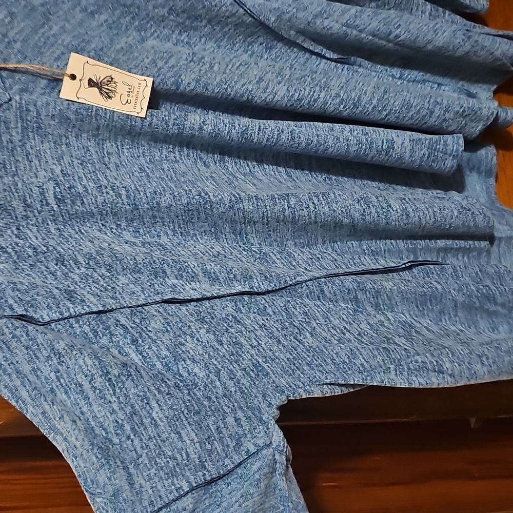 EASEL So Comfortable! Oversized Lg Blue Top - Picture 5 of 8